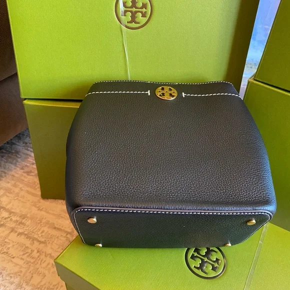Tory Burch Black Leather Bucket Bag - Picture 10 of 10